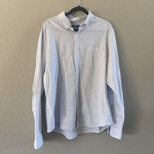 Vineyard Vines Shirt Mens XL White Striped Linen Blend Button Down Murray Slim